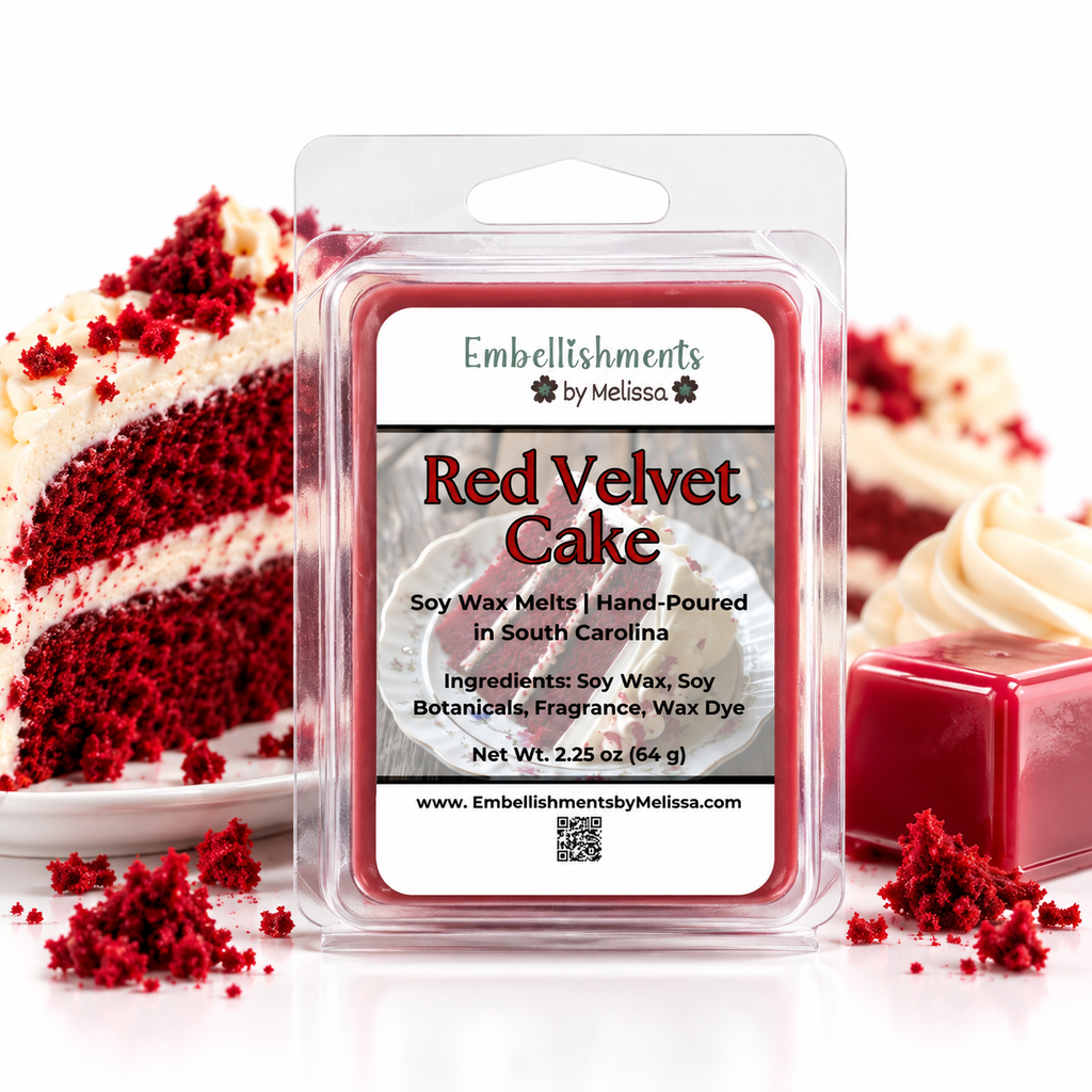 Red Velvet Cake Scented Soy Wax Melts | Dessert-Inspired Fragrance 2.25 oz (64 g)