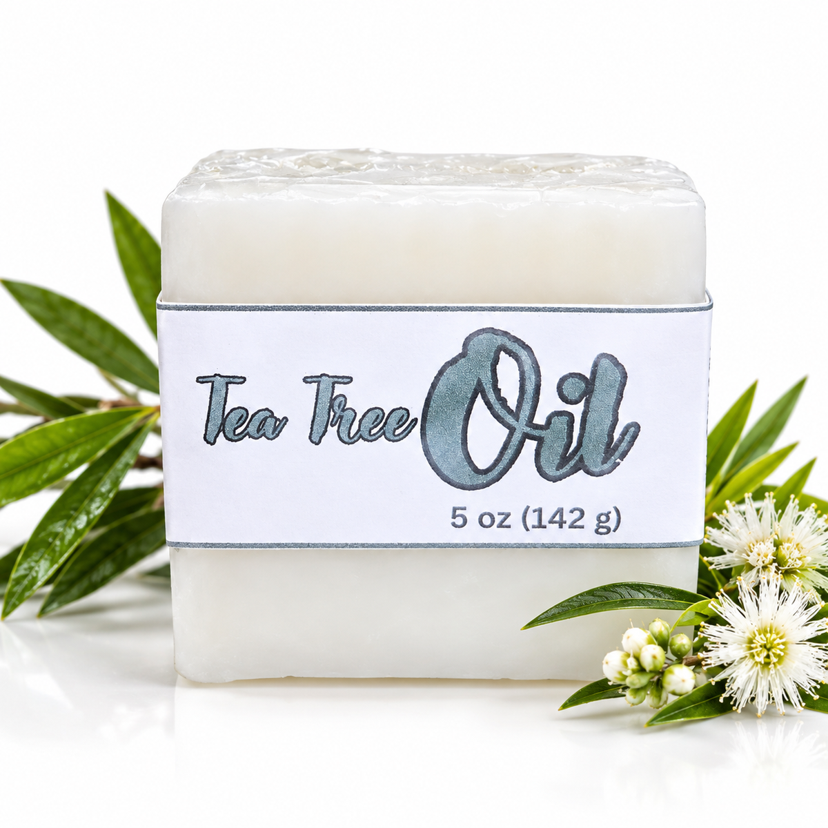 Tea Tree Oil Bar Soap with Goat Milk – For Face and Body (4.5 - 5 oz)
