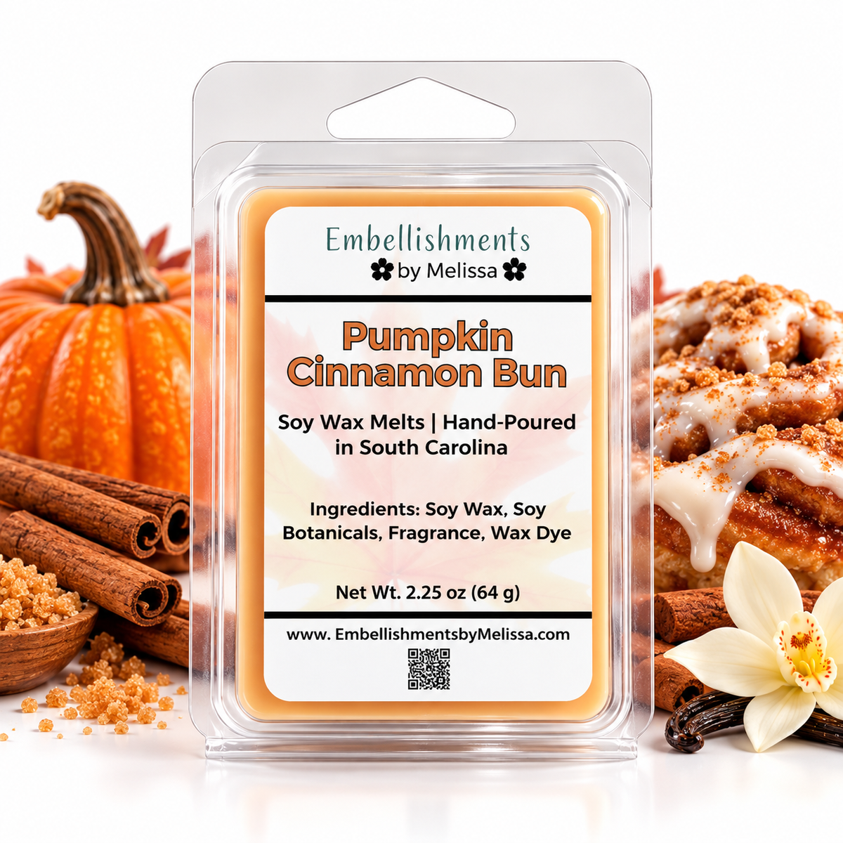 Pumpkin Cinnamon Bun Wax Melts – Cozy Fall Scent