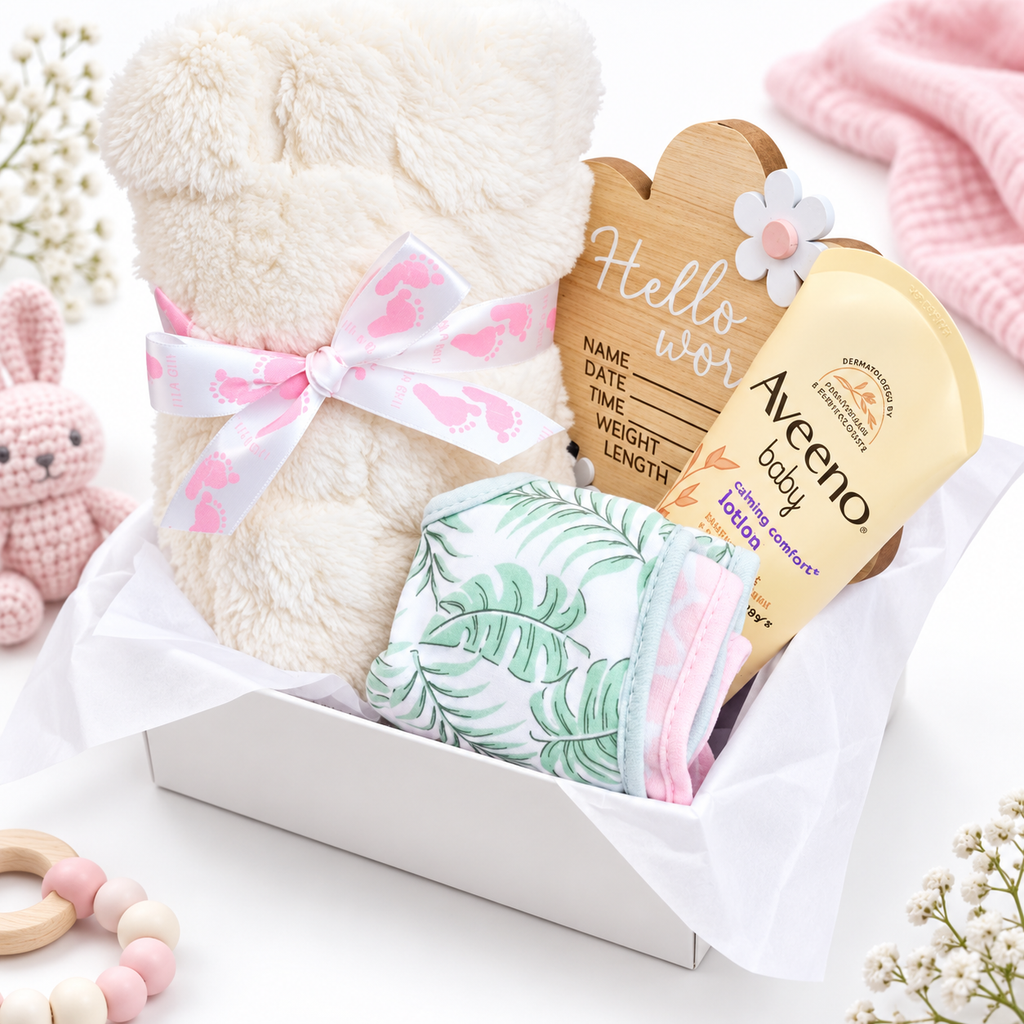 New Baby Girl Gift Basket Baby Shower Gift Box for New Parents