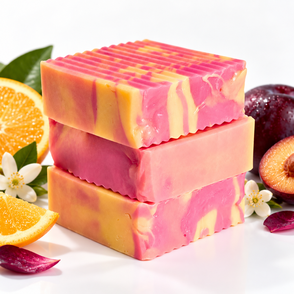 Solar Citrus & Plum Goat Milk Soap Bar – Handmade with Fruity Fragrance (5 oz)