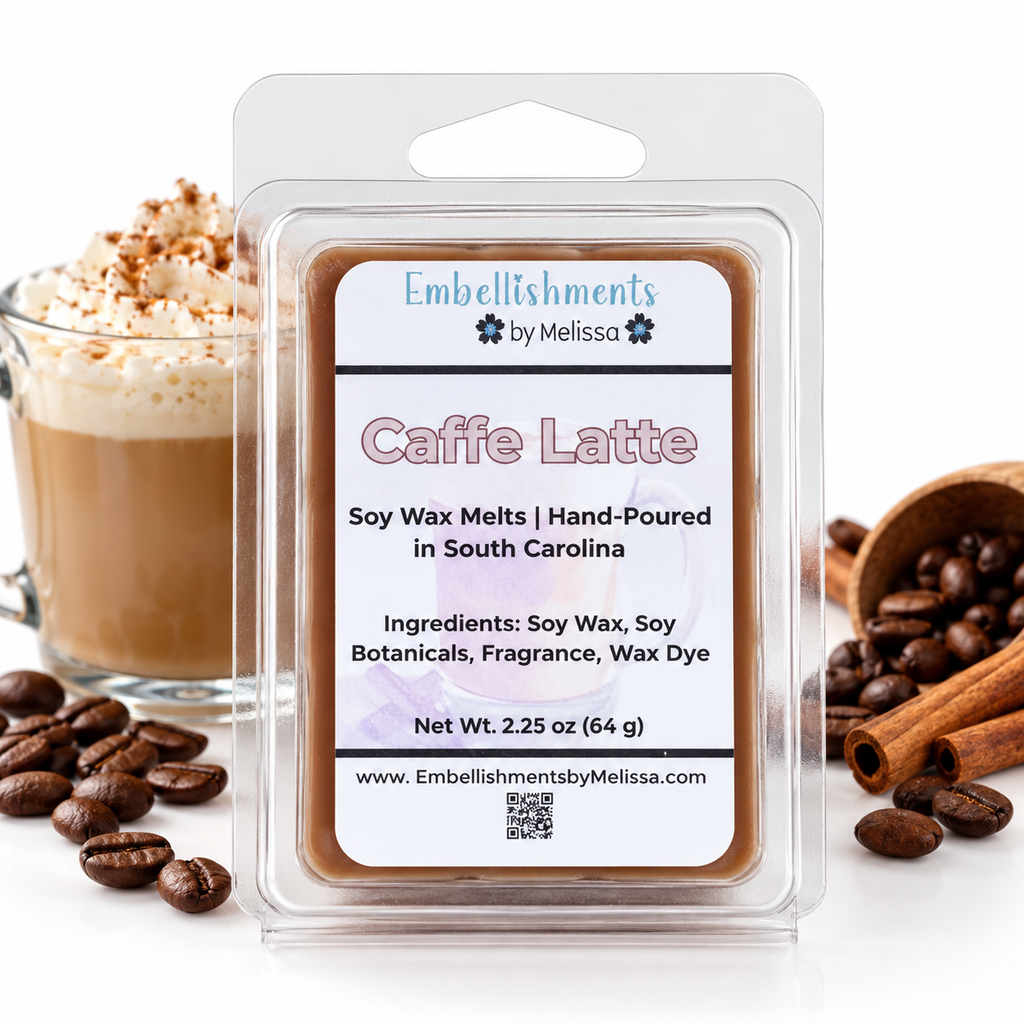 Caffè Latte Soy Wax Melts – Coffee Scented, Hand-Poured, Long-Lasting Aroma