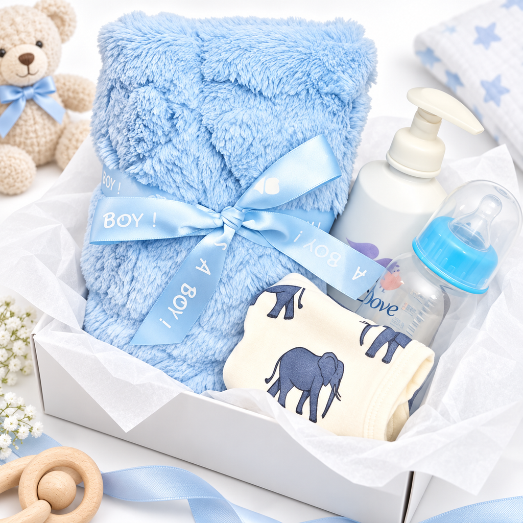 Soft Blue Newborn Gift Set for Baby Boys