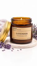 Soy Wax Candles in Amber Glass Jars 3.5 oz – Assorted Scents