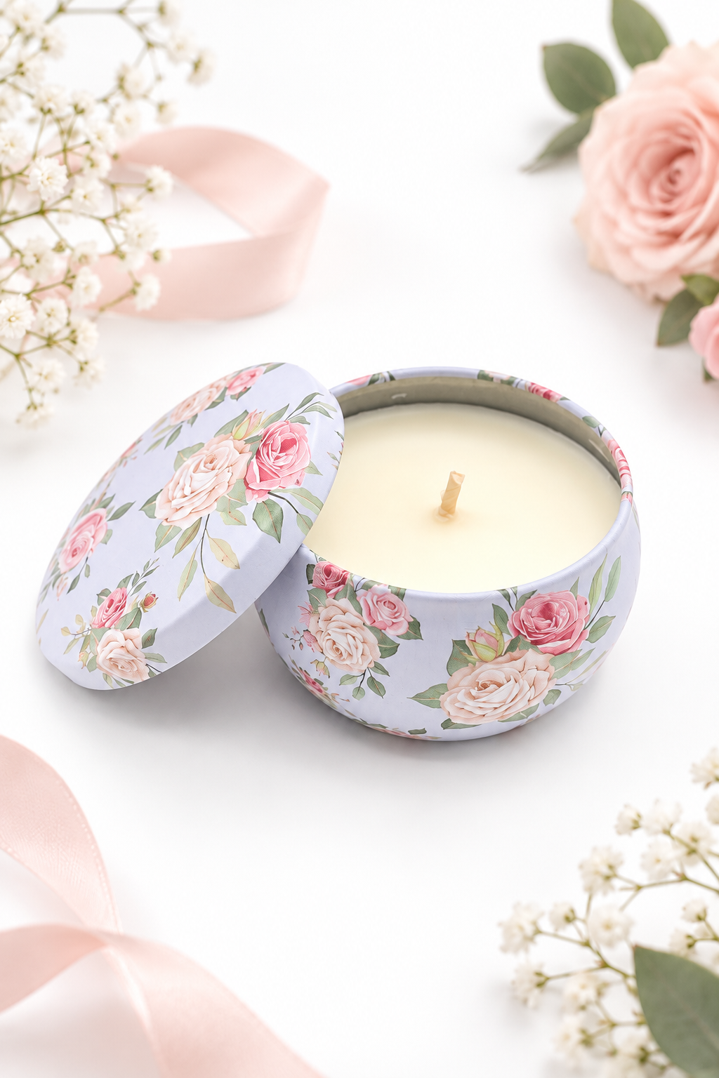 Floral Tin Candles – 2 oz Scented Candles in Assorted Fragrances