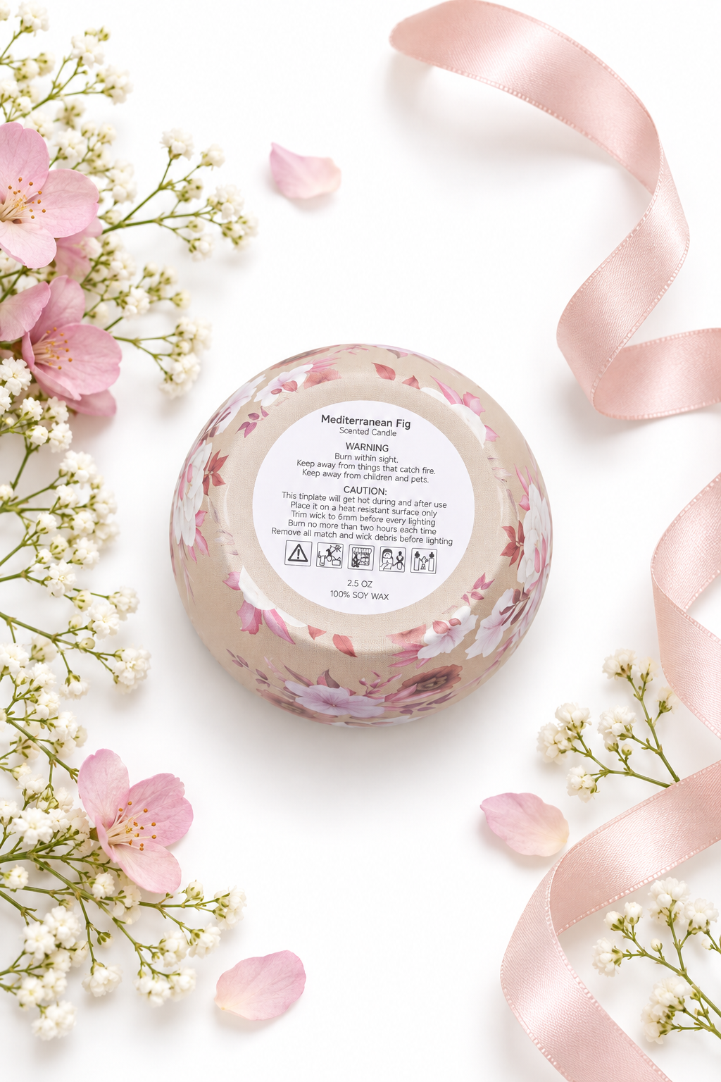 Floral Tin Candles – 2 oz Scented Candles in Assorted Fragrances