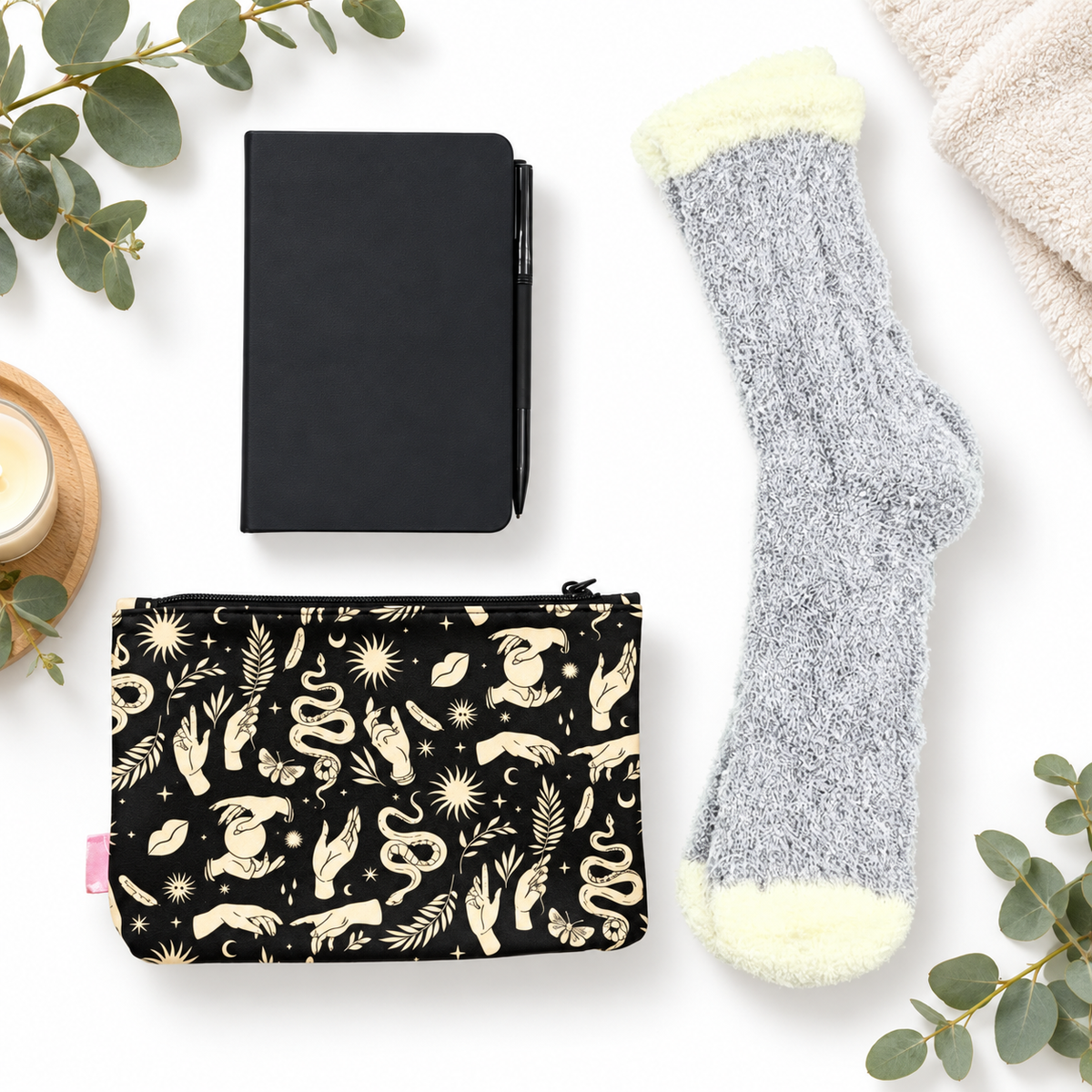 Black Gift Set for Her Self-Care Accessories & Chocolate Gift Box