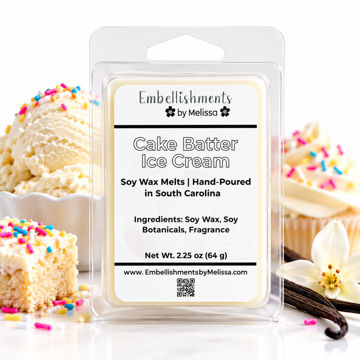 Cake Batter Ice Cream Soy Wax Melts Sweet Dessert Fragrance