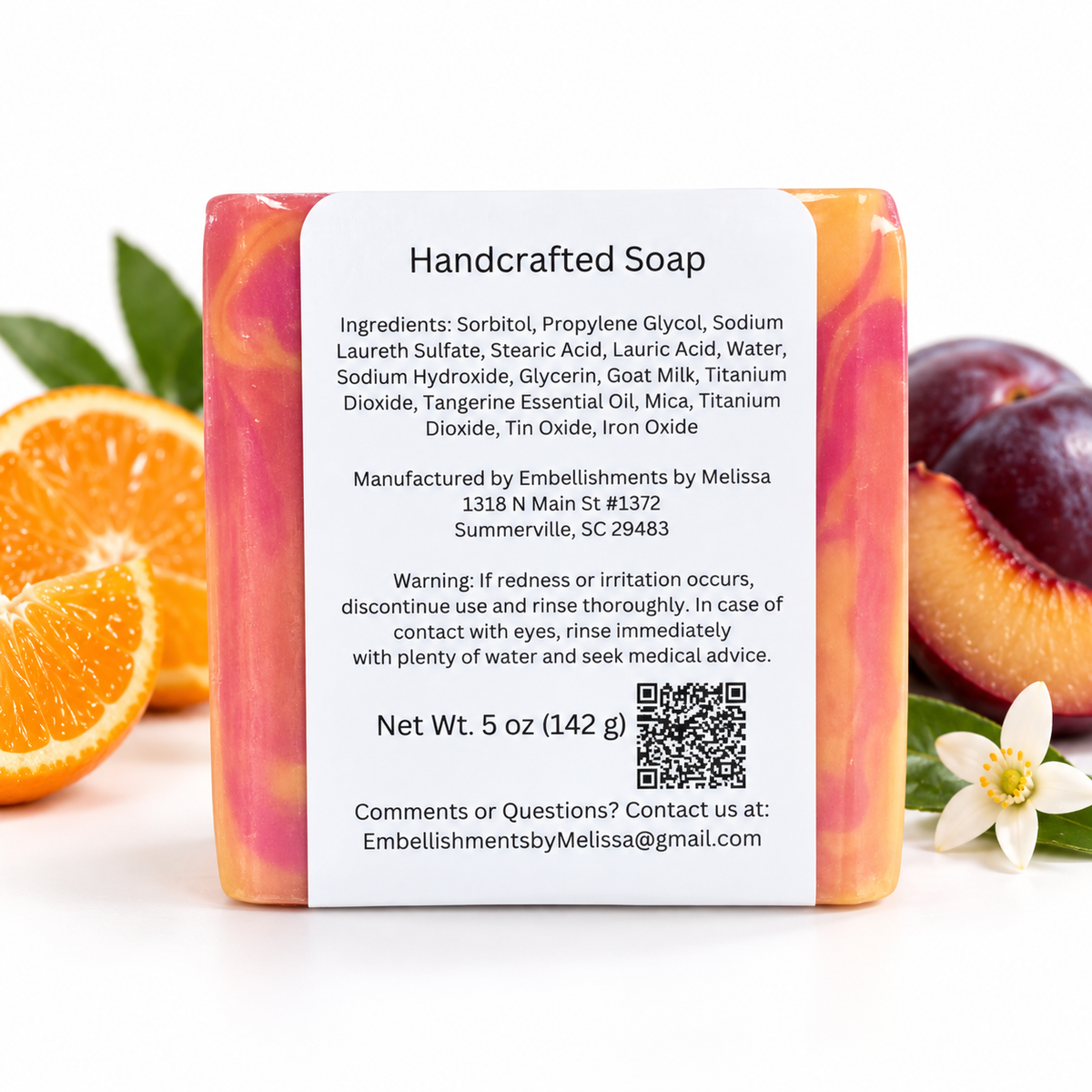 Solar Citrus & Plum Goat Milk Soap Bar – Handmade with Fruity Fragrance (5 oz)