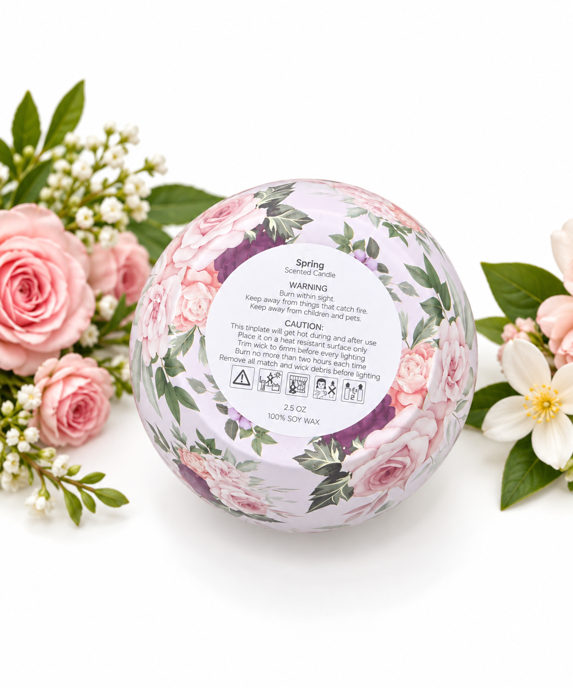 Floral Tin Candles – 2 oz Scented Candles in Assorted Fragrances