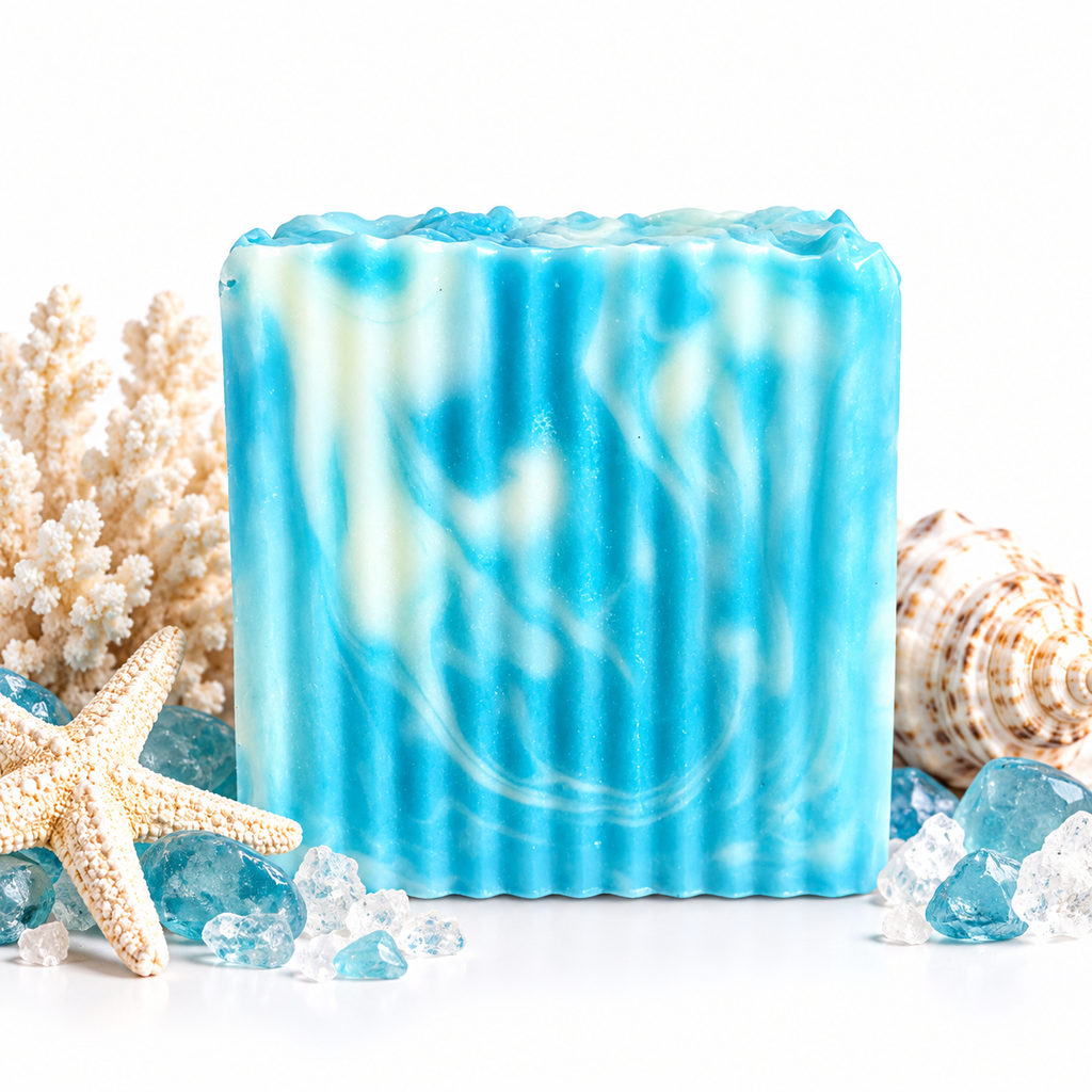 Crystal Surf | Handcrafted Ocean-Inspired Goat Milk Soap (5 oz)