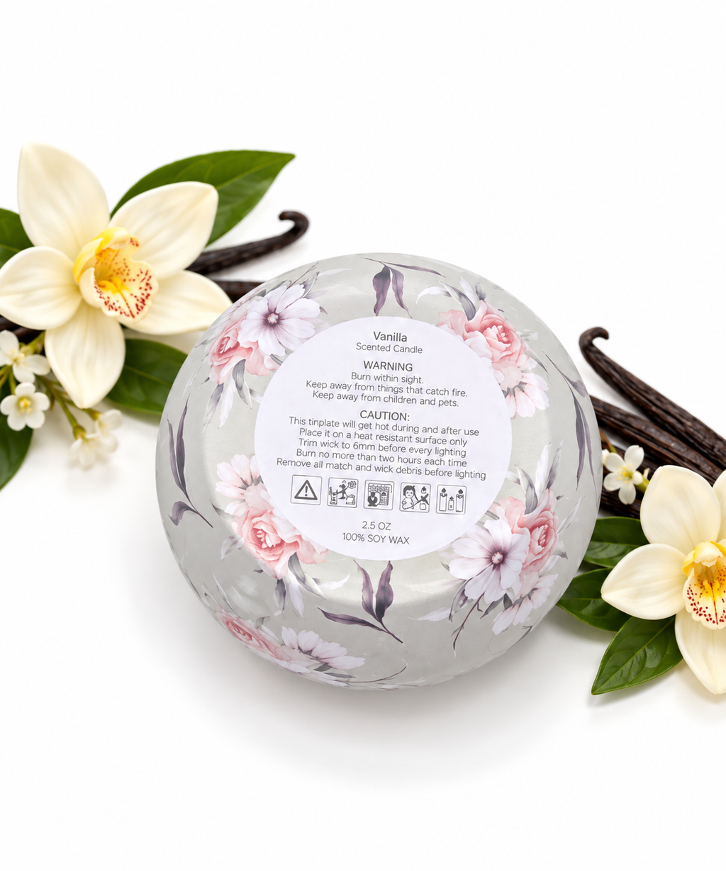 Floral Tin Candles – 2 oz Scented Candles in Assorted Fragrances