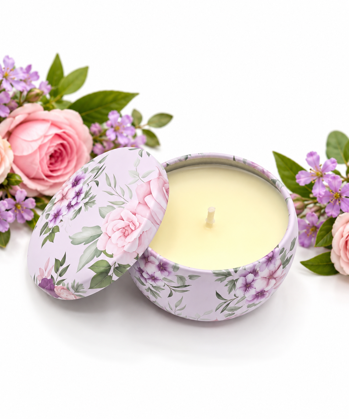 Floral Tin Candles – 2 oz Scented Candles in Assorted Fragrances